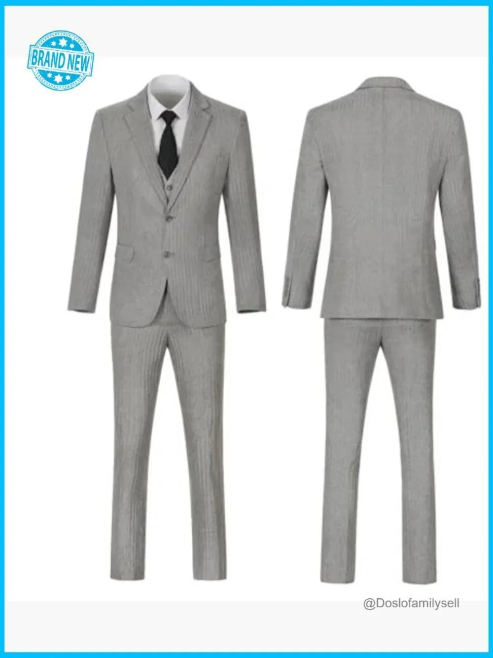 Retro Tweed Herringbone Men's Suit Slim Fit 3 Piece Set Blazer Vest Pants
